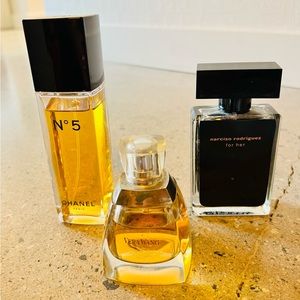 CHANEL NARCISO RODEIGUEZ VERA WANG DESIGNER PERFUME LOT! $281 +extra goodies!!!